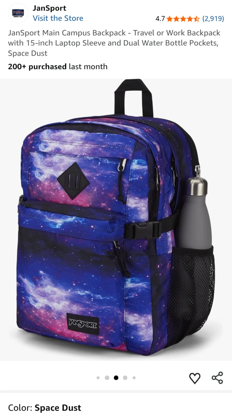Jansport XL Big Size Unisex Backpack / Space Dust - photo 2