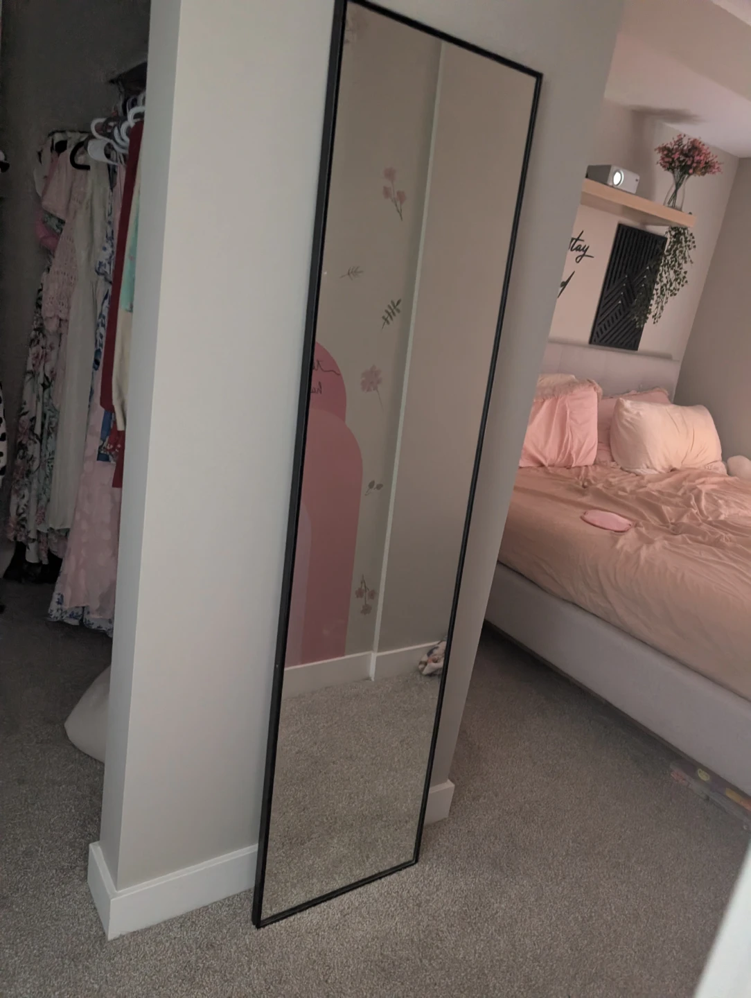 Full Length Mirror with Black Frame