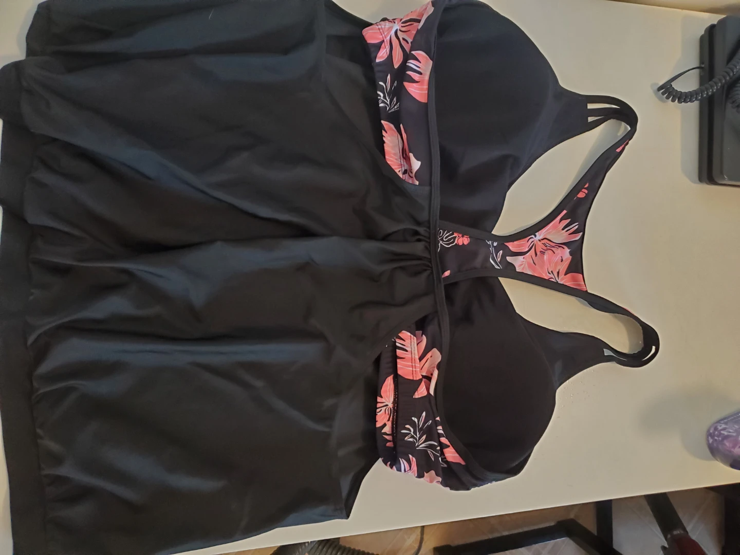 Plus Size Floral Racerback Tankini Swimsuit Set - photo 3