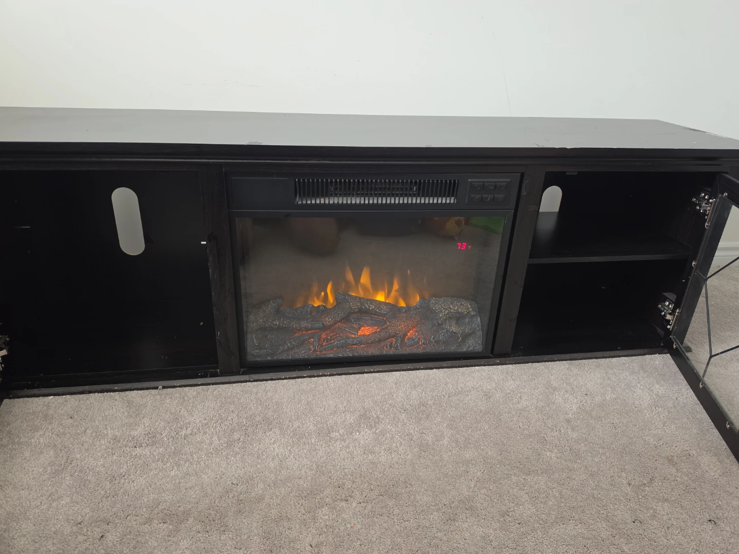 Tv Shelf with Fireplace