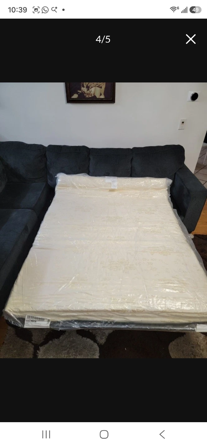 Dark Gray Sectional Sofa with Pull-out Bed - photo 5