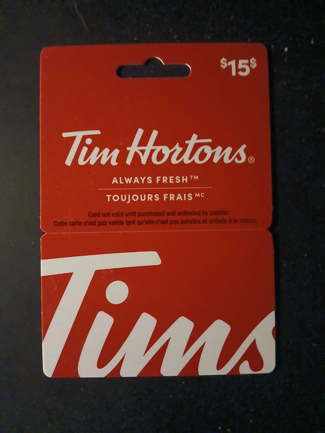 Tim Hortons $15 Gift Card