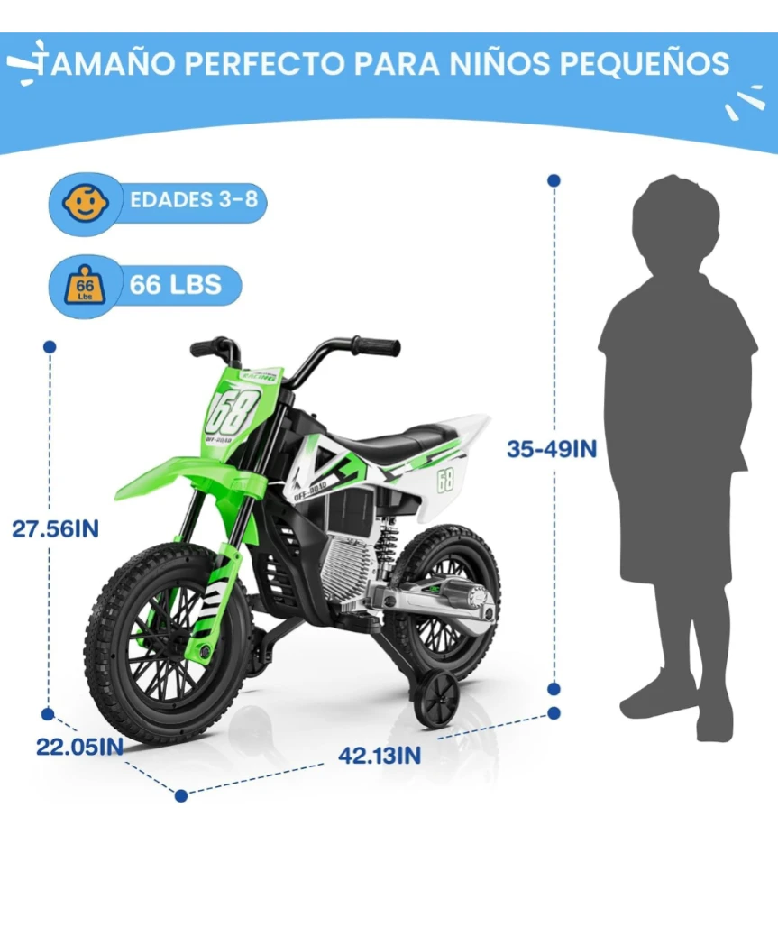 Kids Electric Dirt Bike - Green