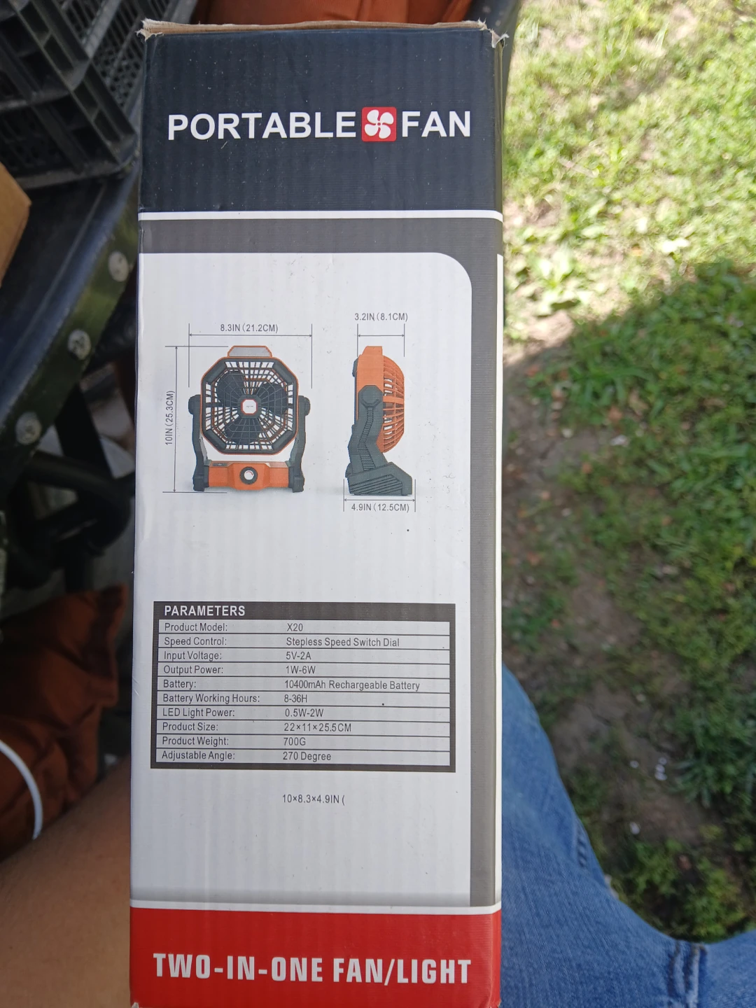 Mobile Fan Two-in-One Fan/Light X20 Orange - photo 2