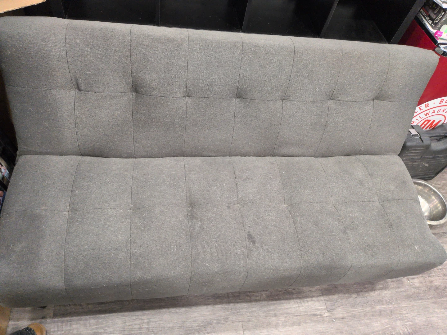Grey Tufted Sofa futon