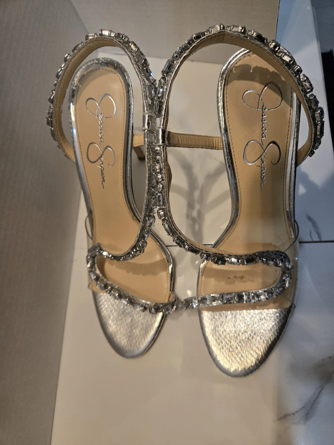 Jessica Simpson Silver Embellished Heels - photo 2