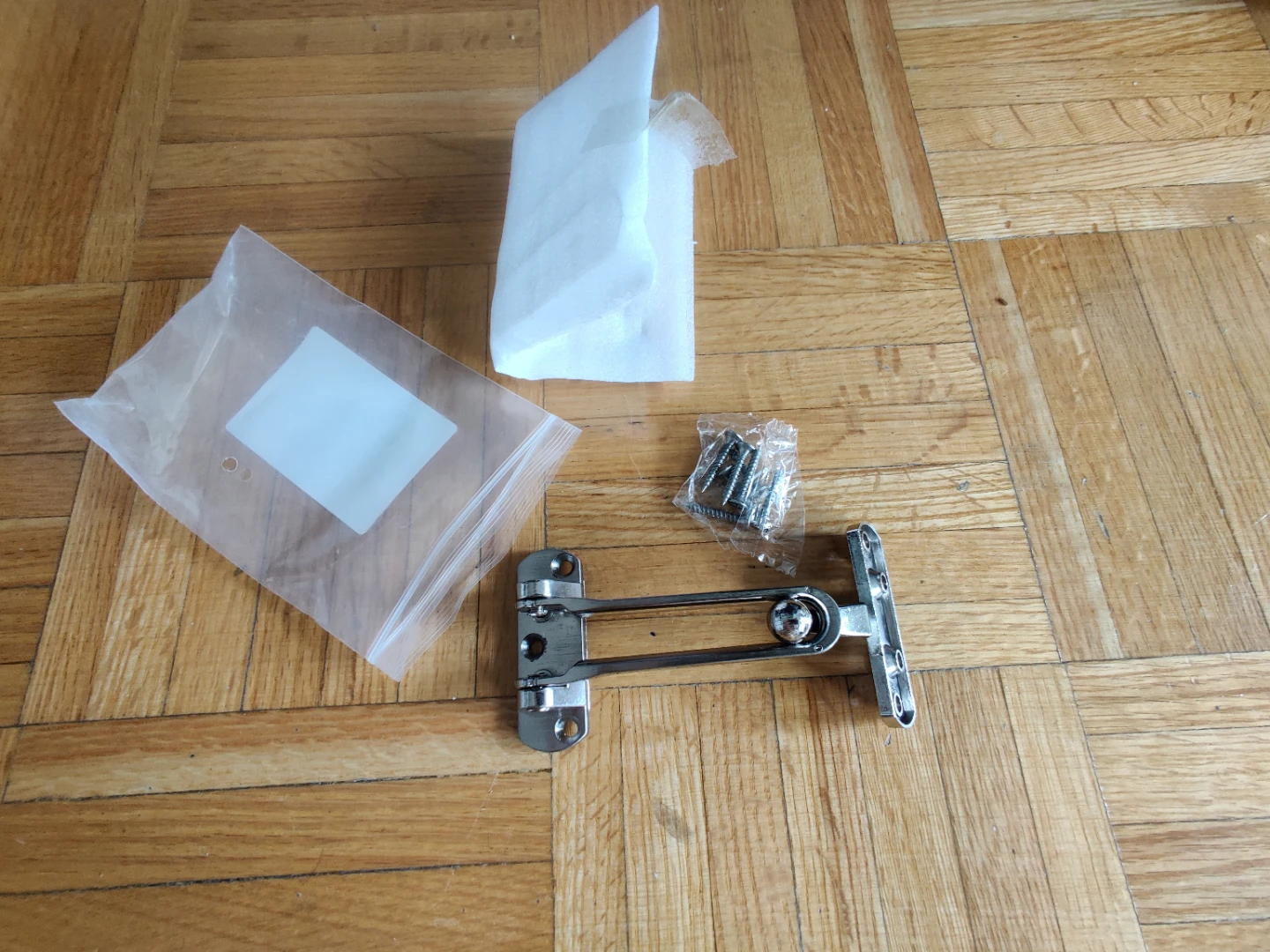 Silver Metal Door Chain Lock with Screws
