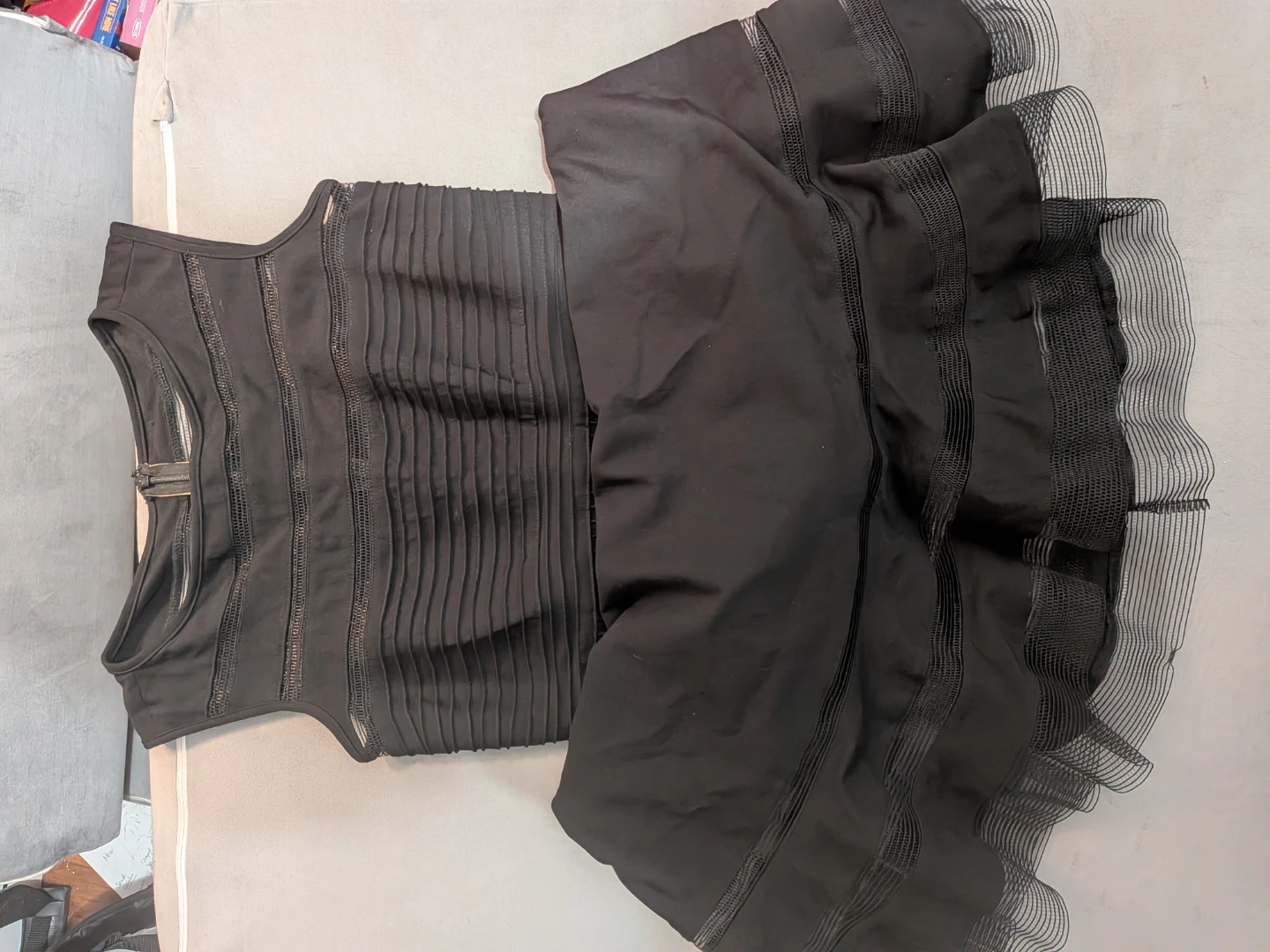 Tadashi Shoji Black Pleated Sheath Dress XS - photo 2