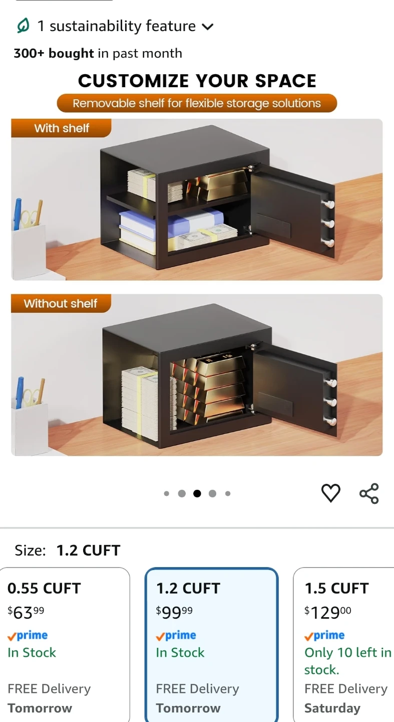 FOWORE Small Home Safe Box 1.2 CUFT - photo 2