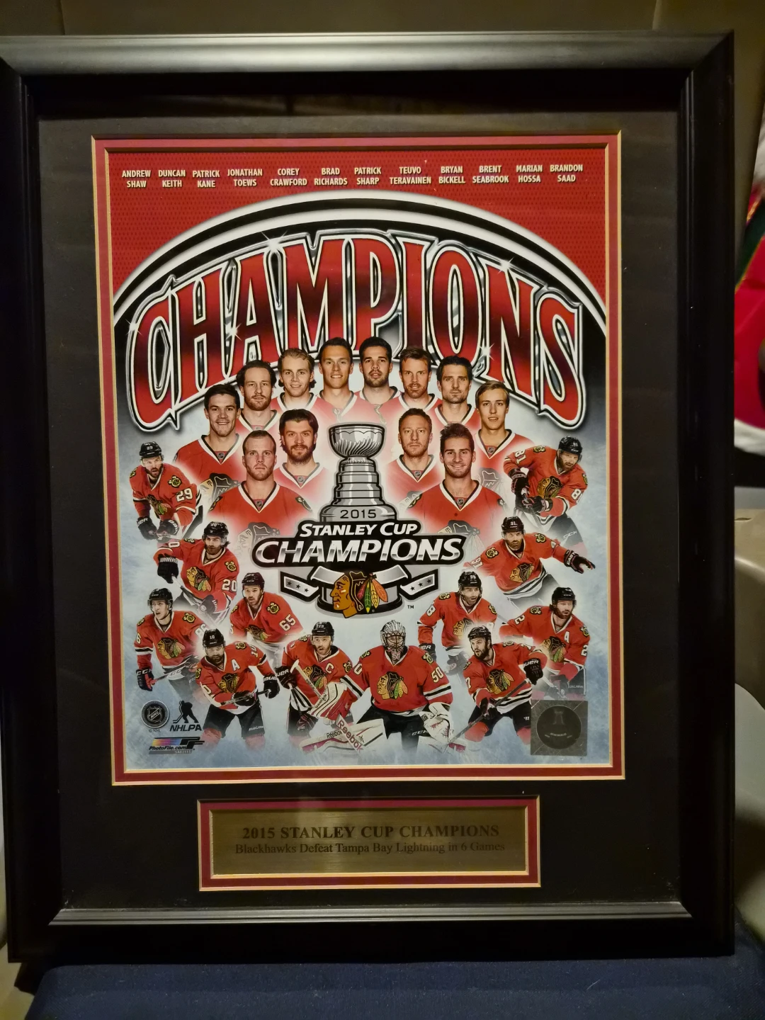 2015 Stanley Cup Champions Framed Chicago Blackhawks Poster
