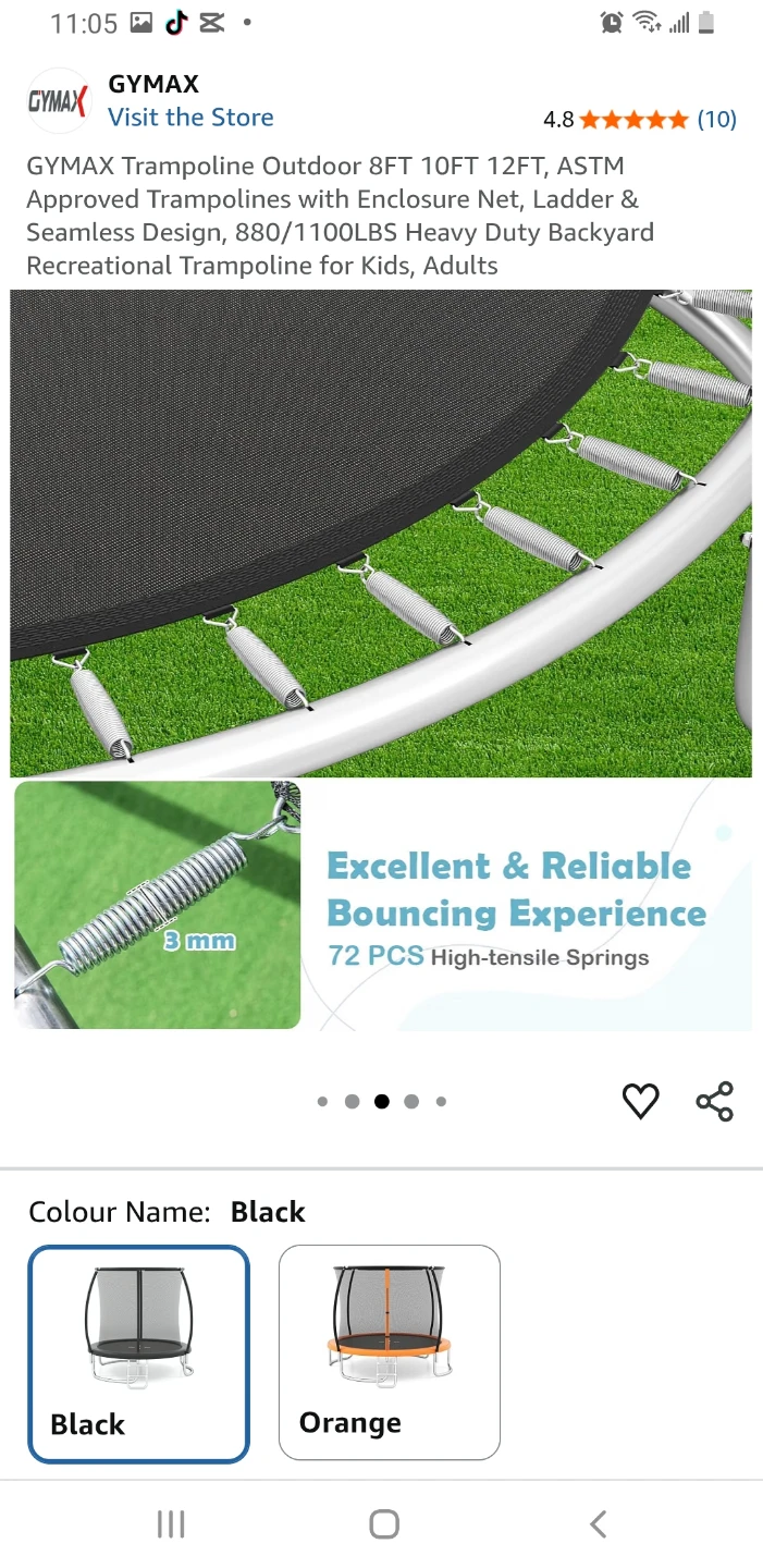 Recreational Trampoline with Safety Enclosure - Brand: GYMAX - photo 4