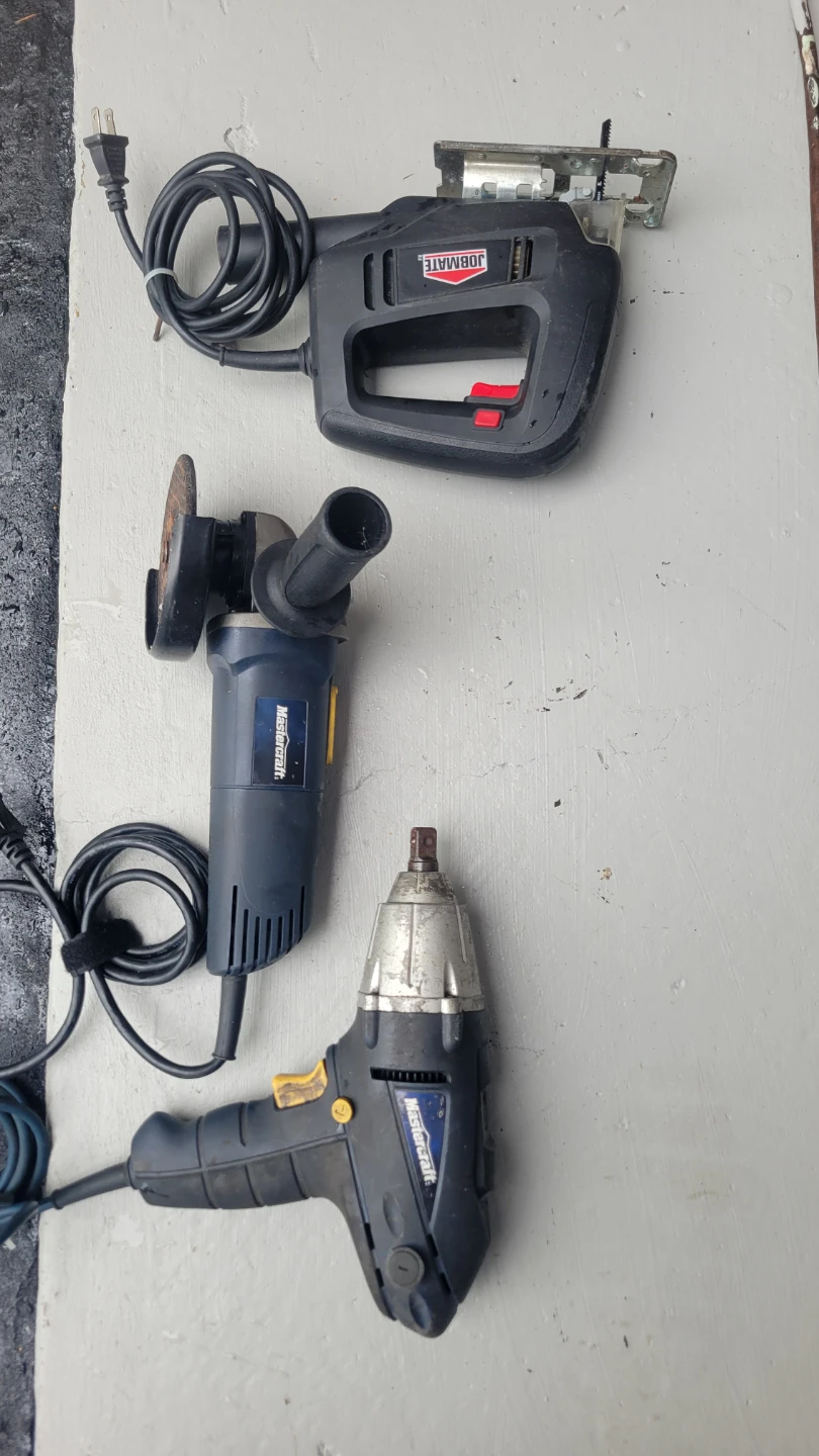 Jobmate Jigsaw, Mastercraft Angle Grinder & Impact Wrench