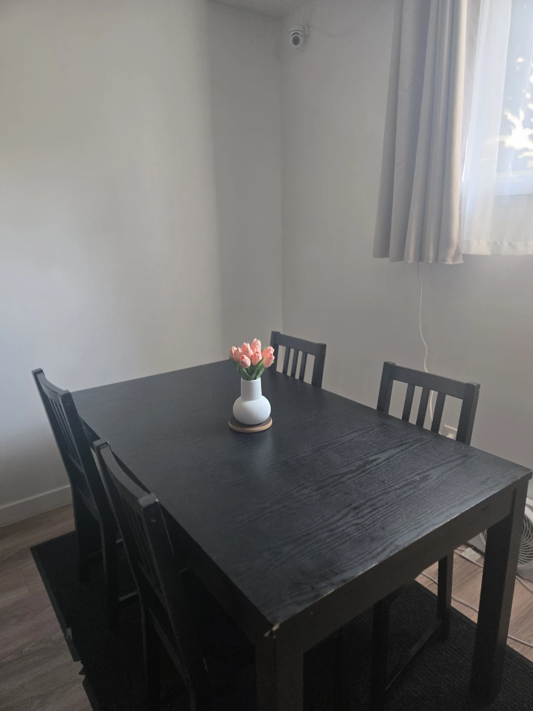 Black Dining Table with 4 Chairs