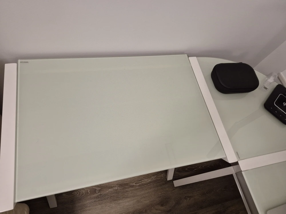 White and Glass L-Shaped Desk - photo 4