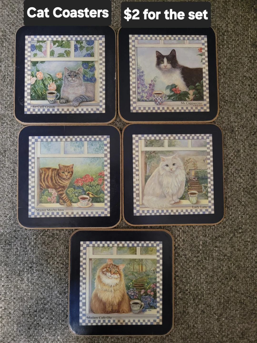 Cat Coasters ($2 for the set)