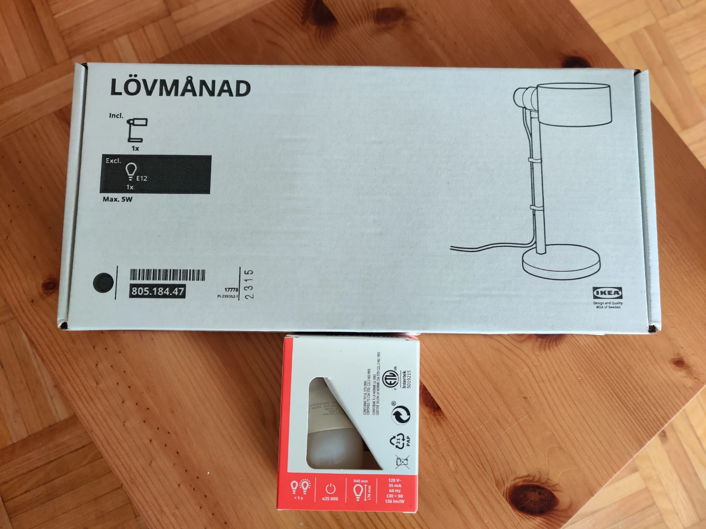IKEA LÖVMÅNAD Table Lamp with SOLHETTA LED Bulb - photo 2