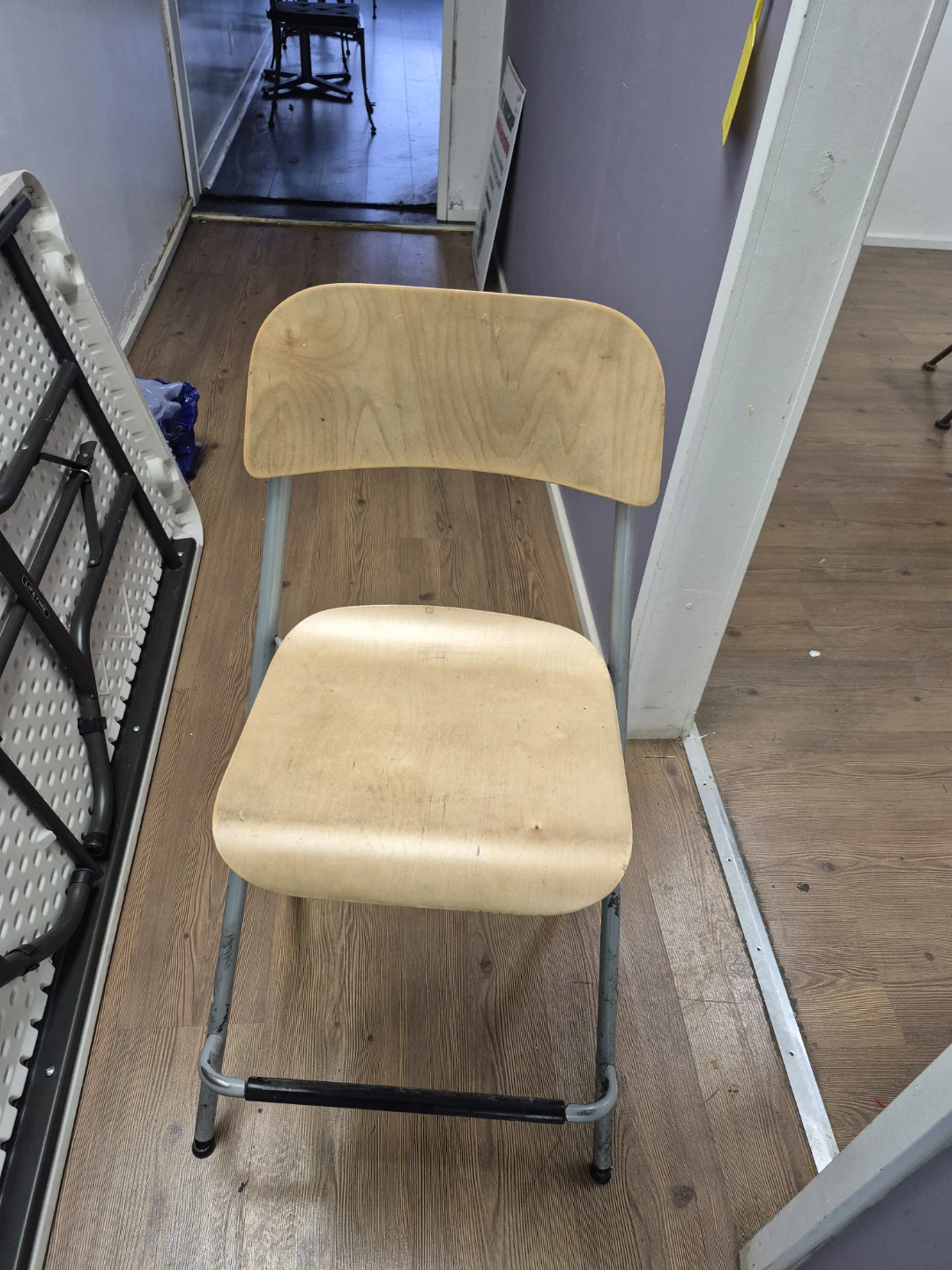 Wood and Metal Folding Chair
