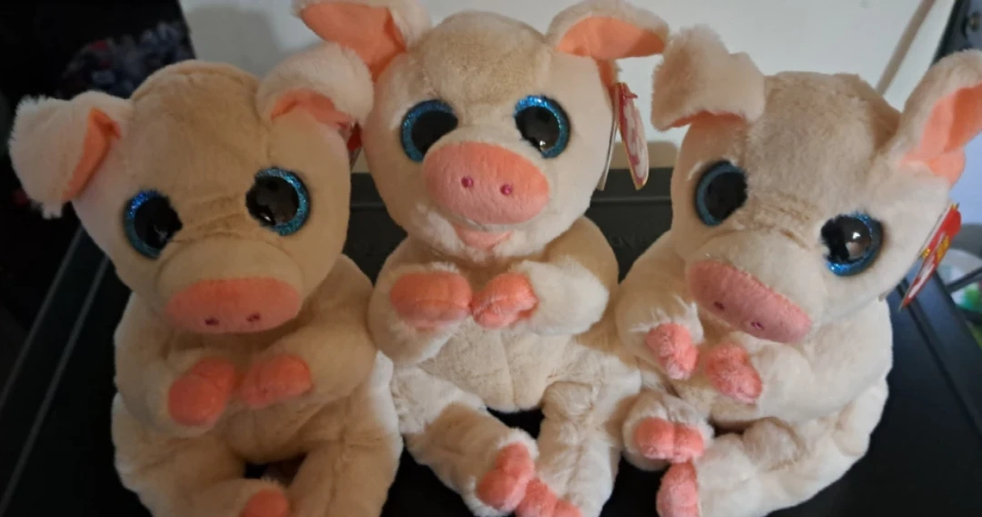 Ty Beanie Bellies, Penelope Pig Plush Toy x 3 (Little Pigs)