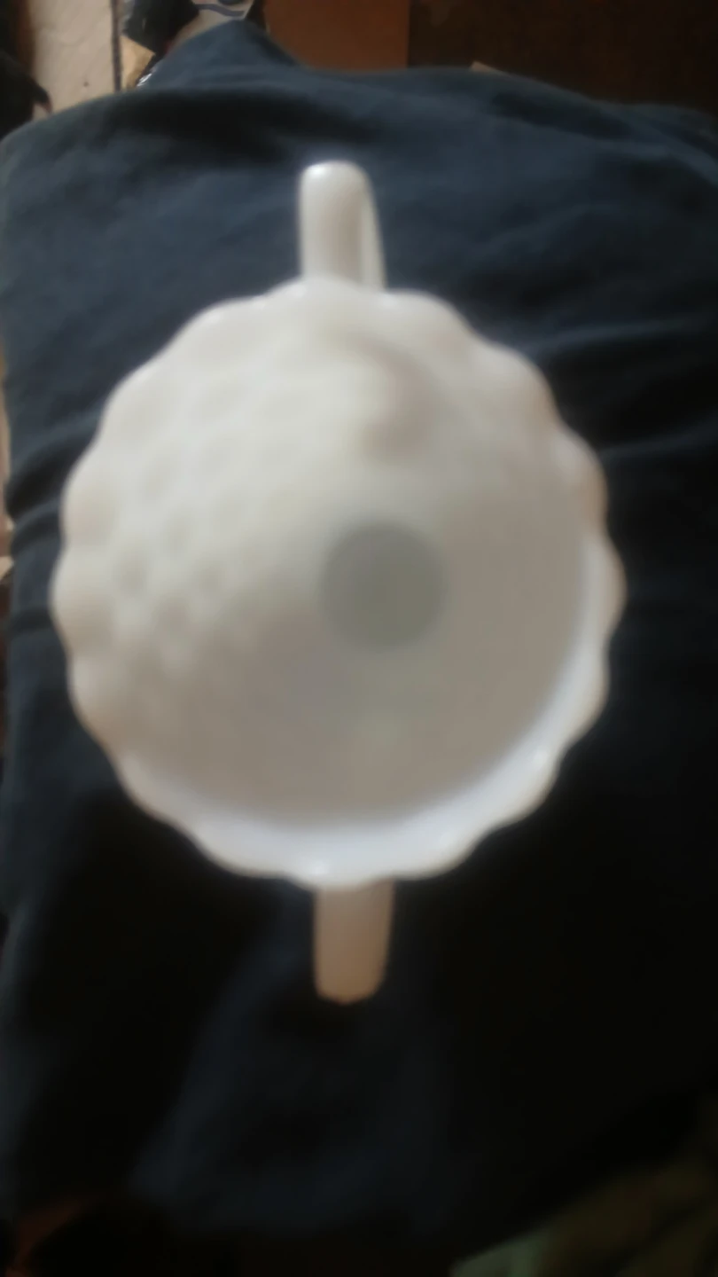 Vintage Anchor Hocking Milk Glass Bubble Pattern Sugar Bowl - photo 3