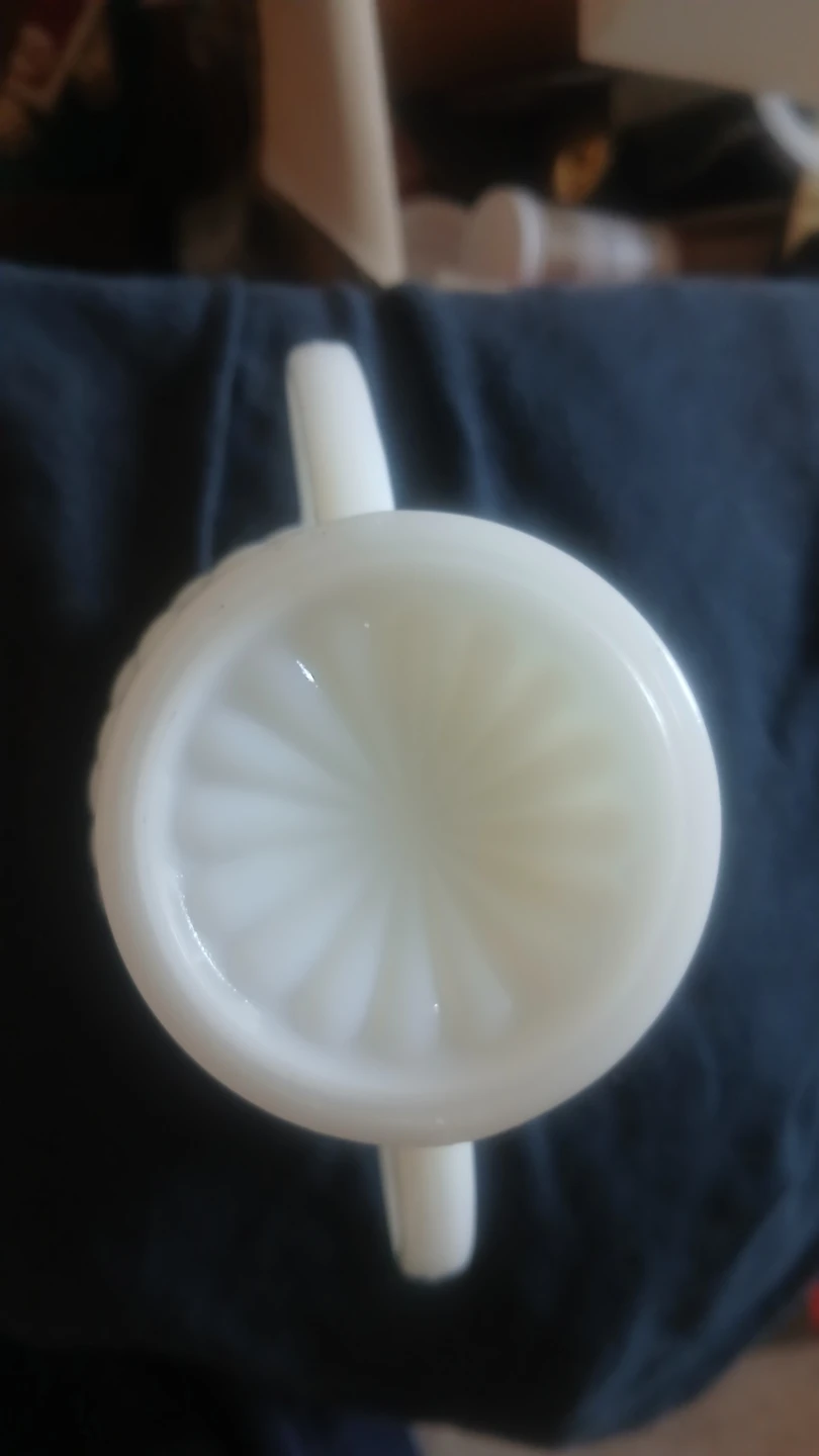 Vintage Anchor Hocking Milk Glass Bubble Pattern Sugar Bowl - photo 4