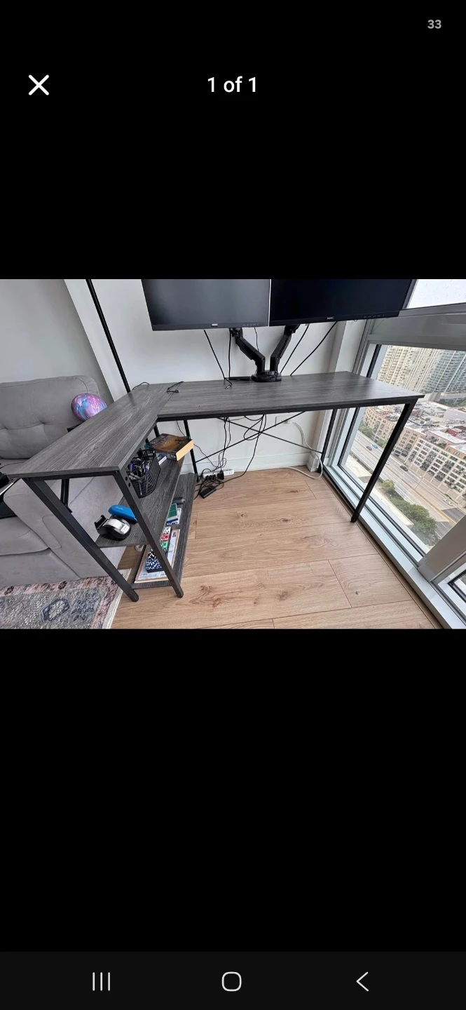 L-Shaped Corner Desk with Shelving