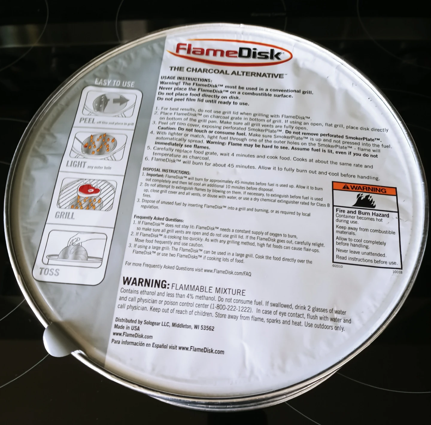 FlameDisk Charcoal Alternative Grill Fuel