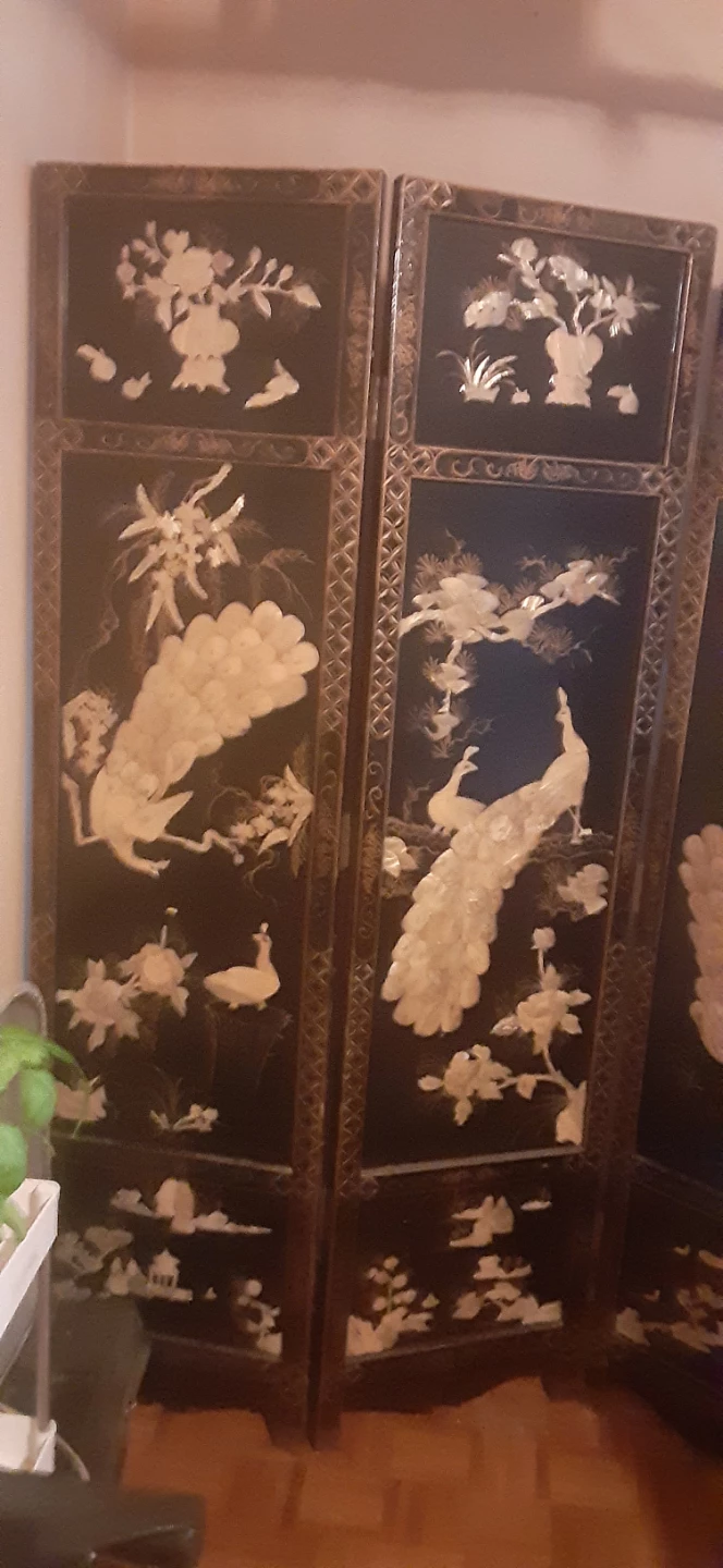 Decorative folding screen with peacocks - photo 3