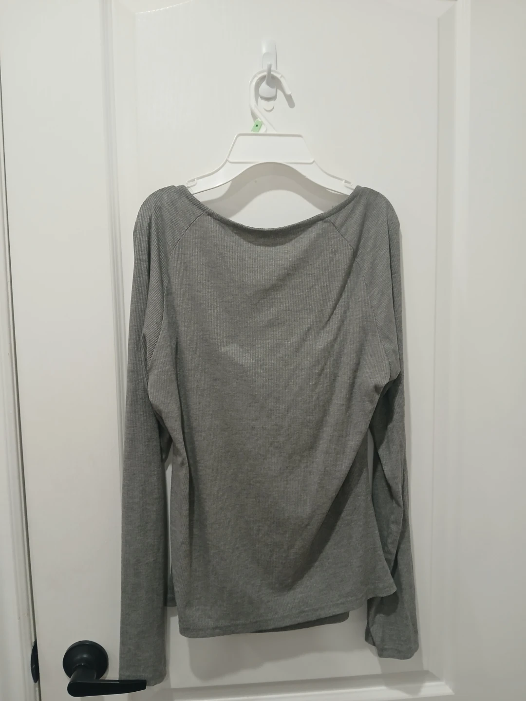 Grey Long Sleeve Top with Lace Trim - photo 2