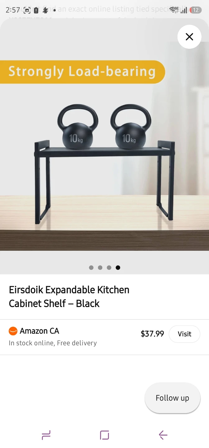 Eirsdoik Expandable Kitchen Cabinet Shelf - Black