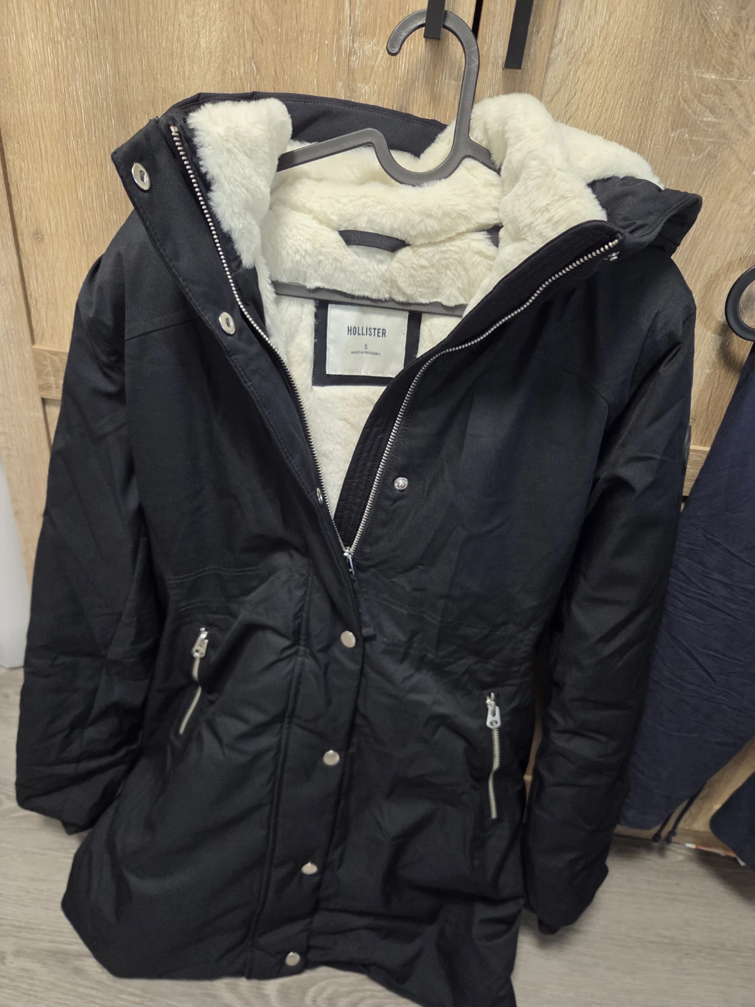 Hollister Black Lined Parka Jacket