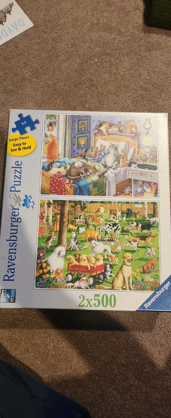 Ravensburger Puzzle 2x500 Large Pieces - Cats & Dogs