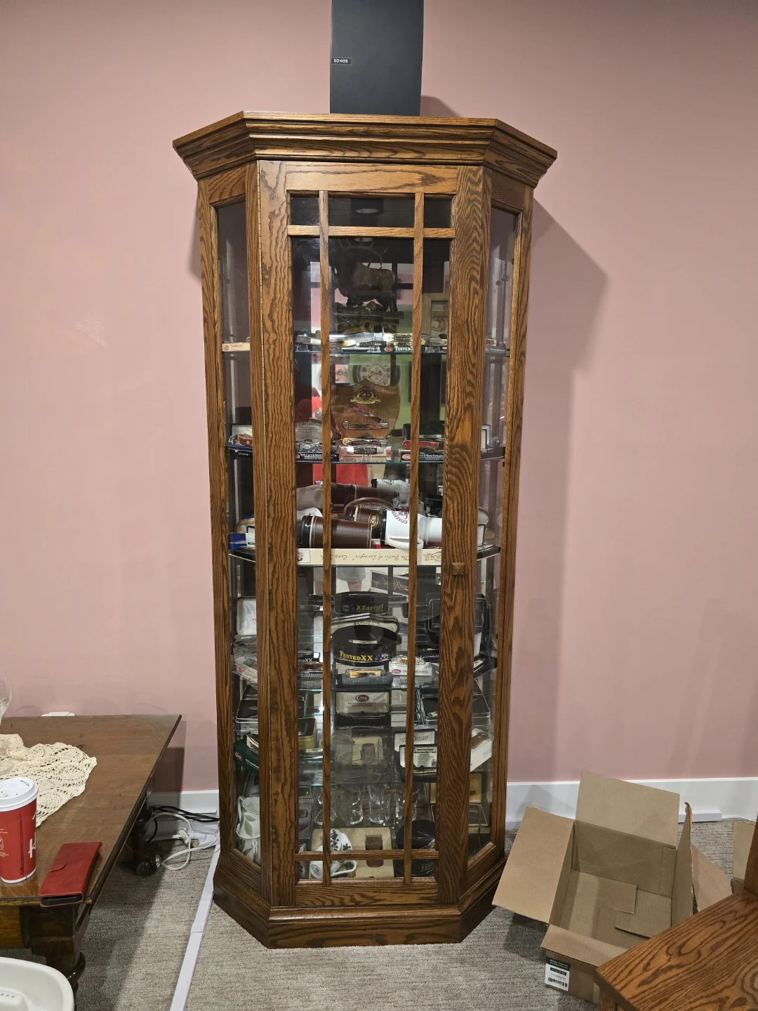 2 Wooden Curio Display Cabinets - photo 2