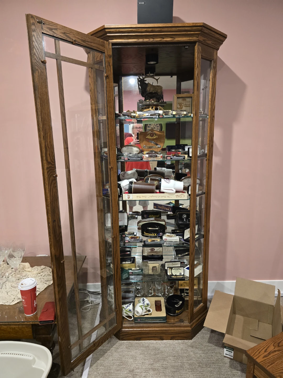 2 Wooden Curio Display Cabinets - photo 3