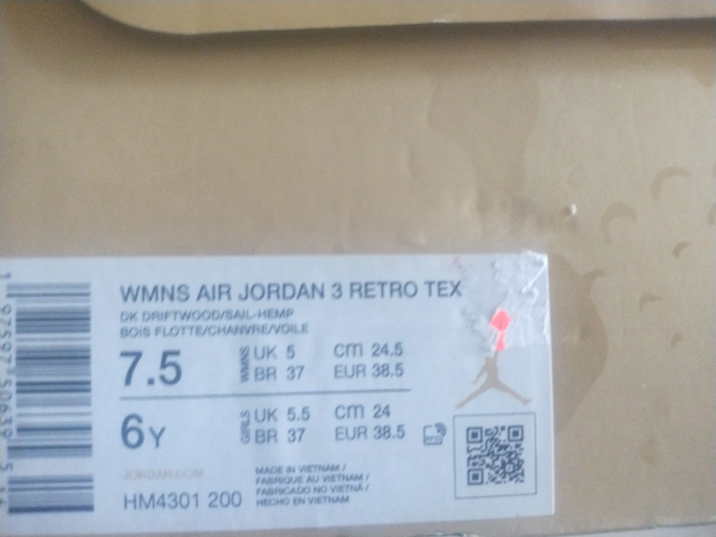 Air Jordan 3 Retro TD DK Driftwood/Sail-Hemp