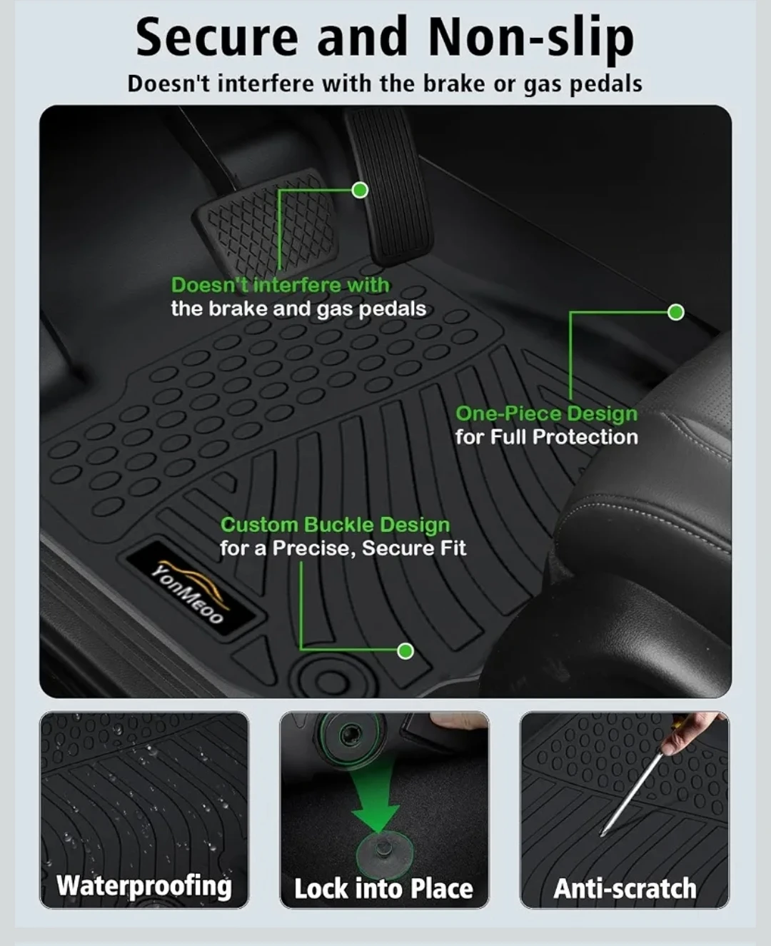 YonMeoo Floor Mats for VW Atlas 7 Seats 2018-2026 - photo 5