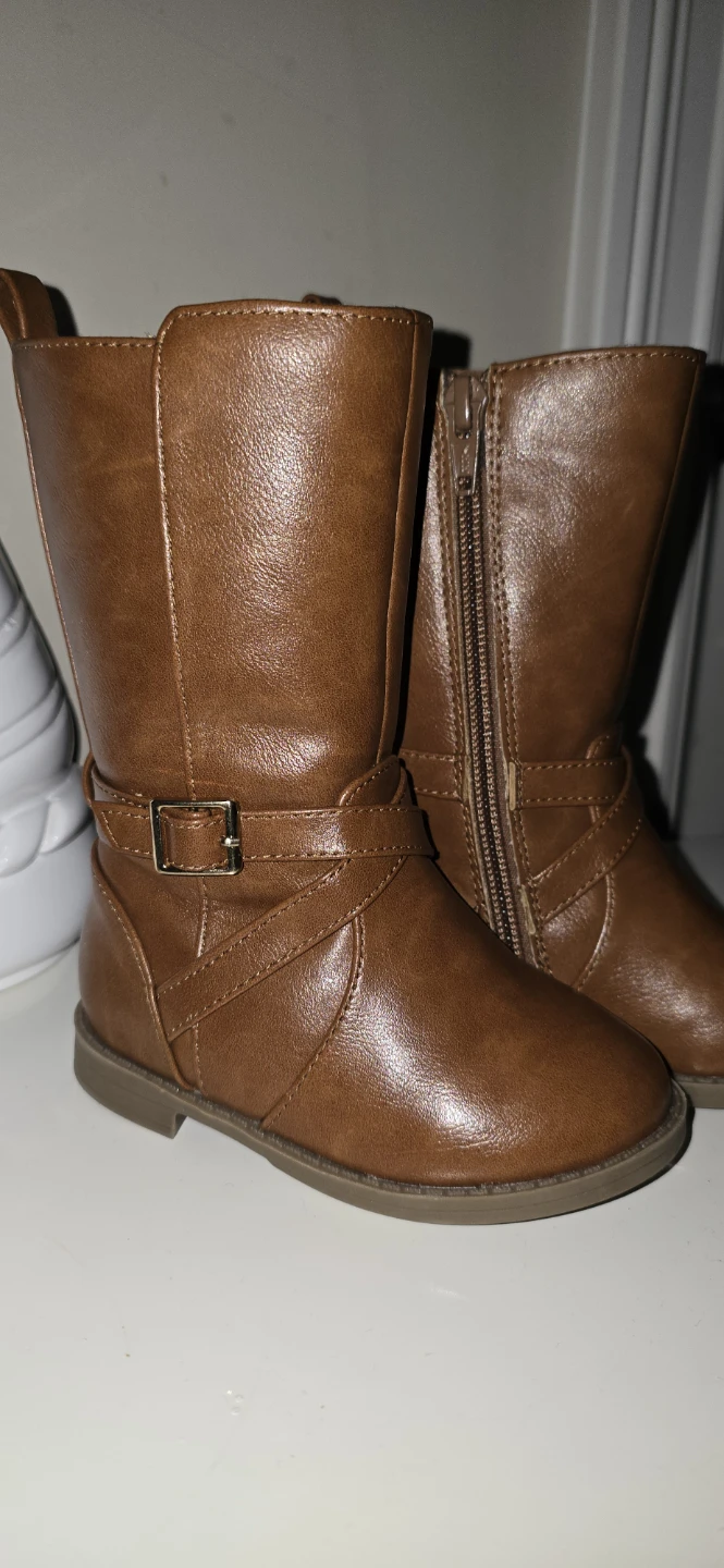 Brown Faux Leather Riding Boots - photo 2