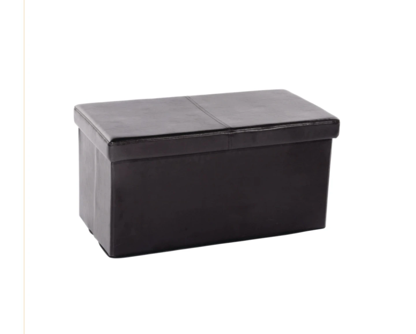 Brown Faux Leather Storage Ottoman Bench - photo 5