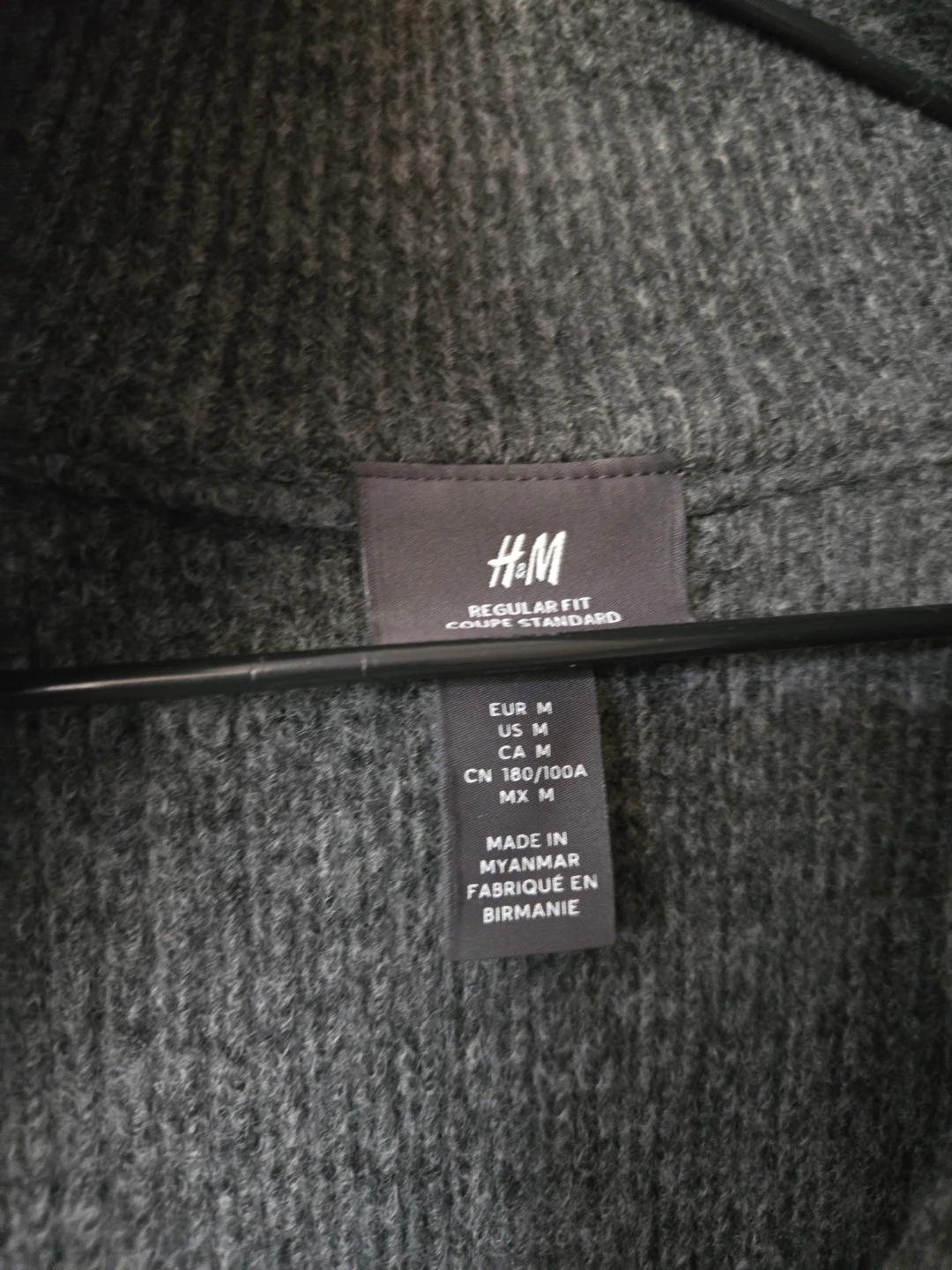 H&M Dark Charcoal Grey Ribbed Full-Zip Cardigan Sweater - photo 2