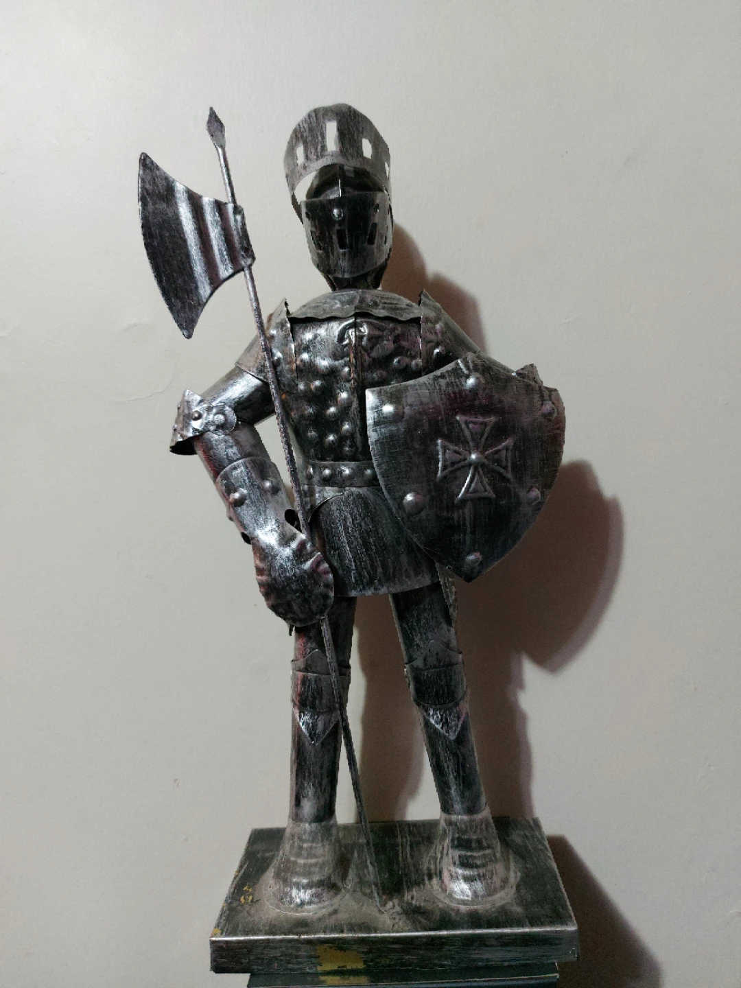 Metal Knight Figurine with Axe and Shield - photo 4