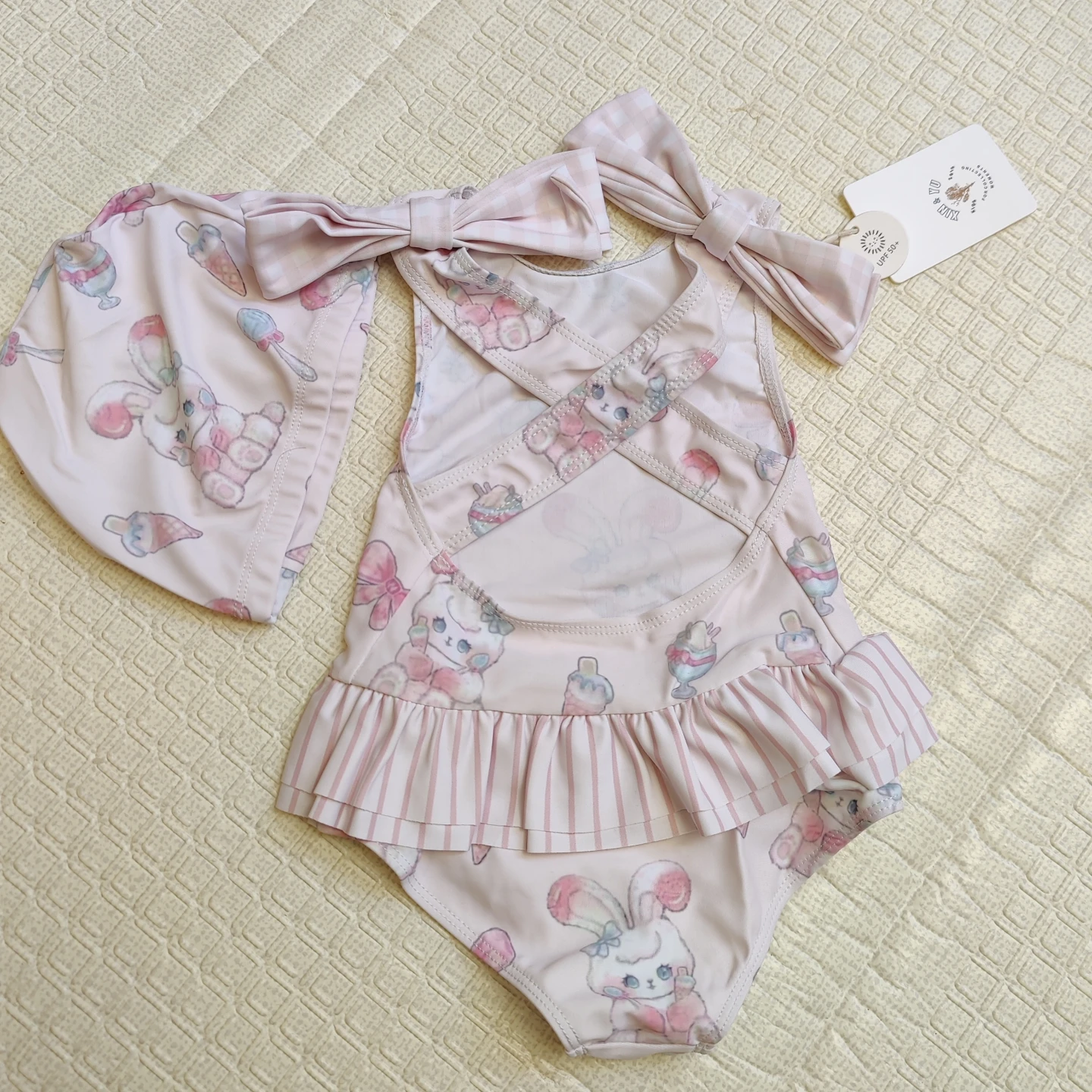 New Baby Girls’ Swimsuit & Hat Set – Size 1–2Y - photo 3
