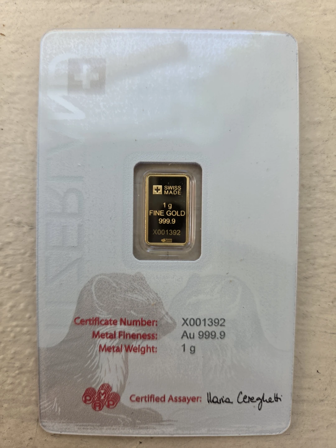 1g Fine Gold Bar - Swiss Made - photo 2