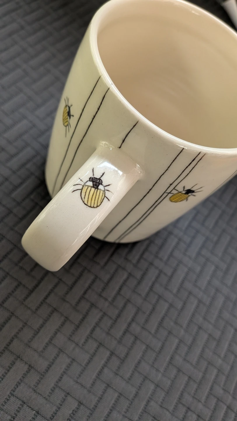 Hand made Ceramic Mug with Beetle Design - photo 3