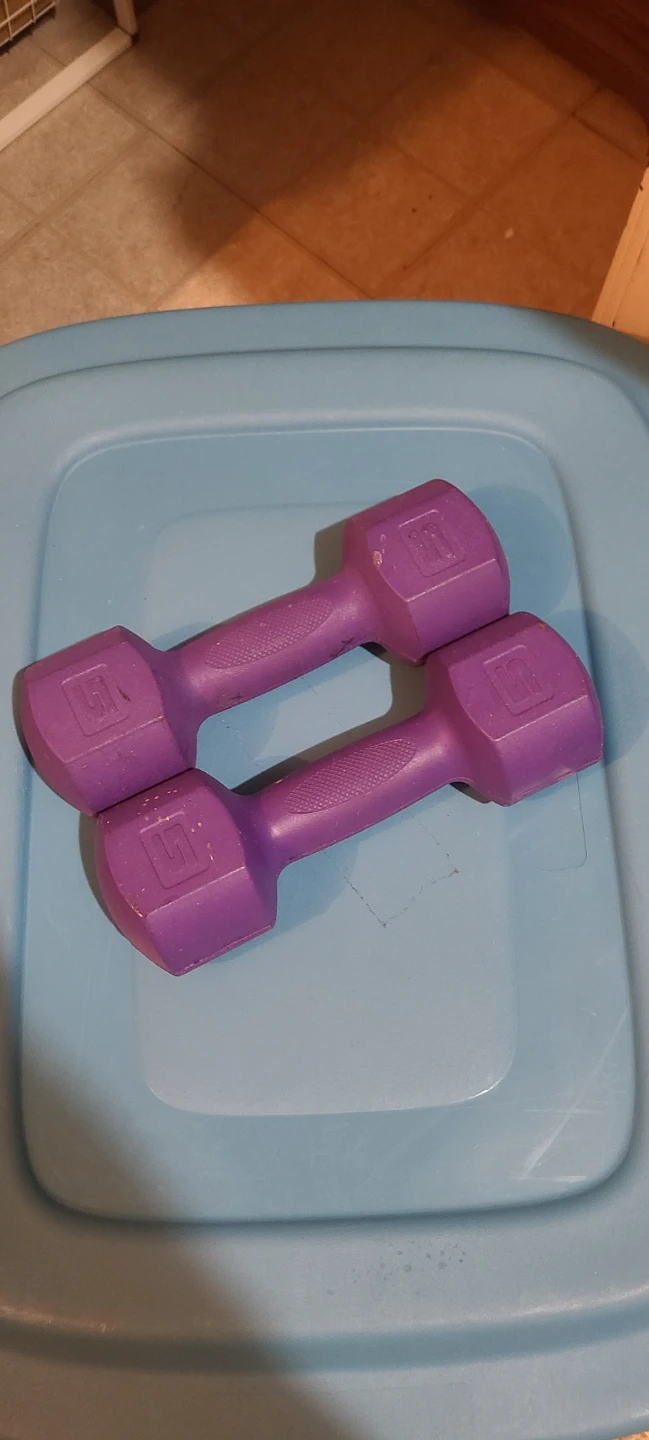 Pair of Purple 5lb Dumbbells
