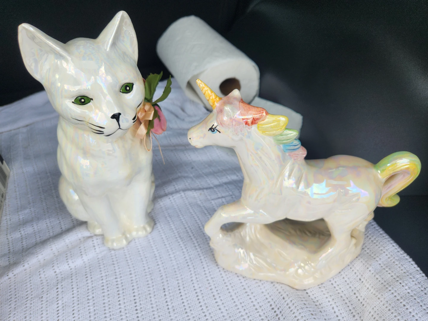 Ceramic Cat and Unicorn Figurines - photo 4