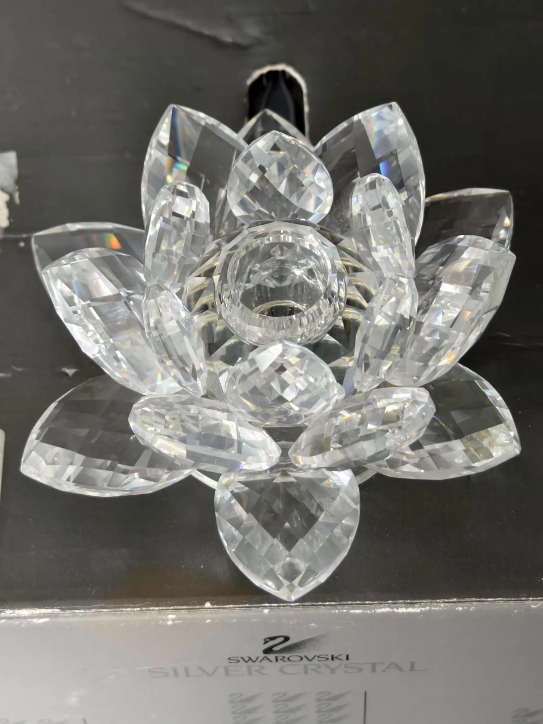 Swarovski Silver Crystal Lotus Flower – With Original Box