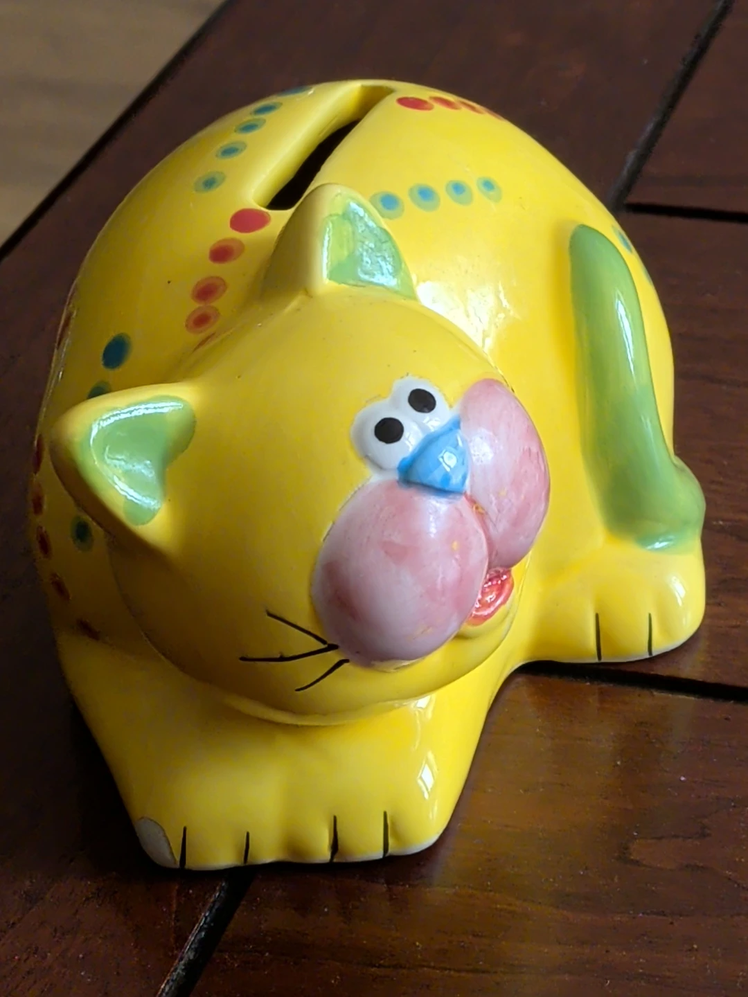 Yellow fat  Cat Ceramic Piggy Bank - photo 5