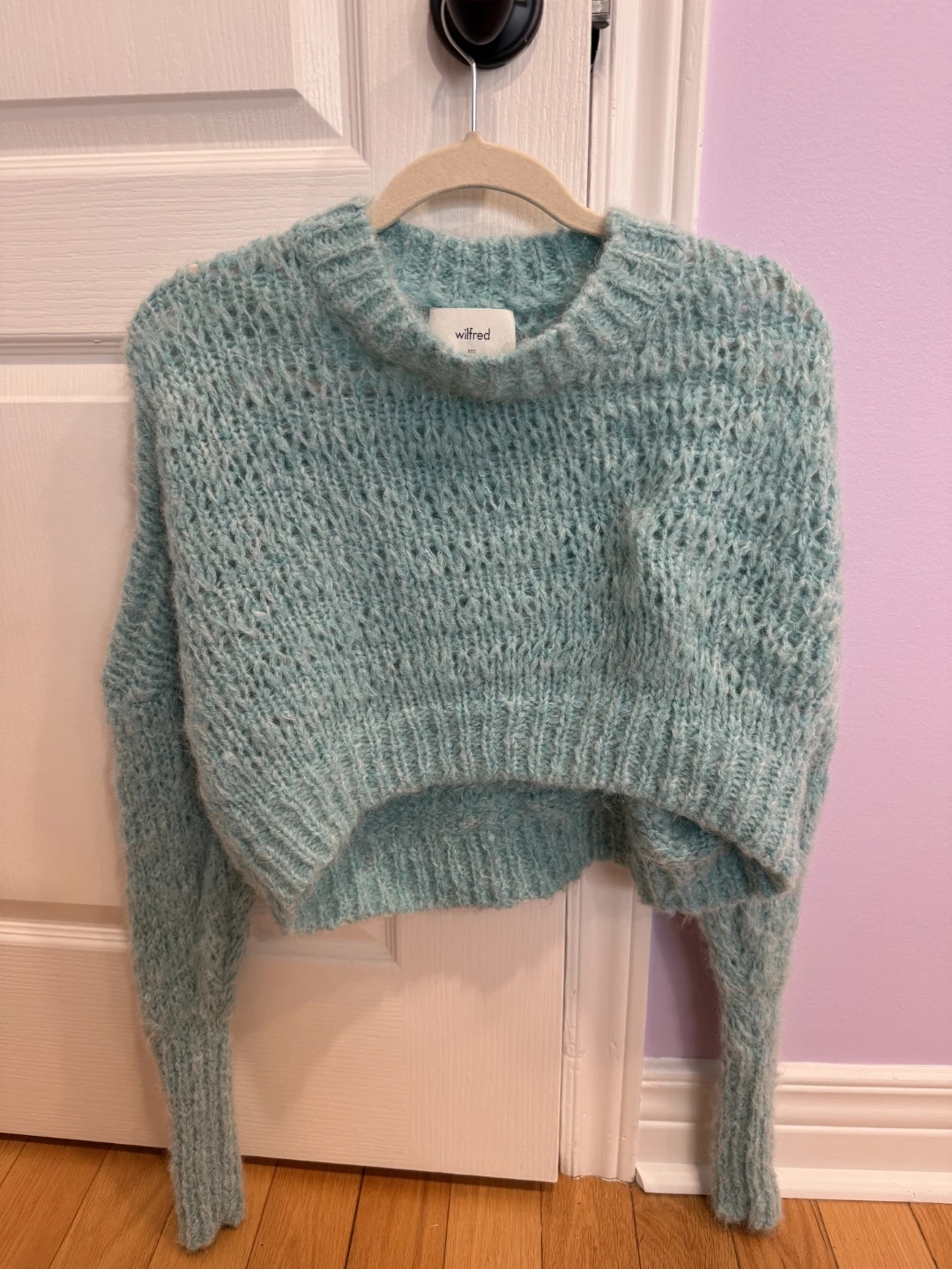 Wilfred Mint Green Cropped Knit Sweater - photo 4