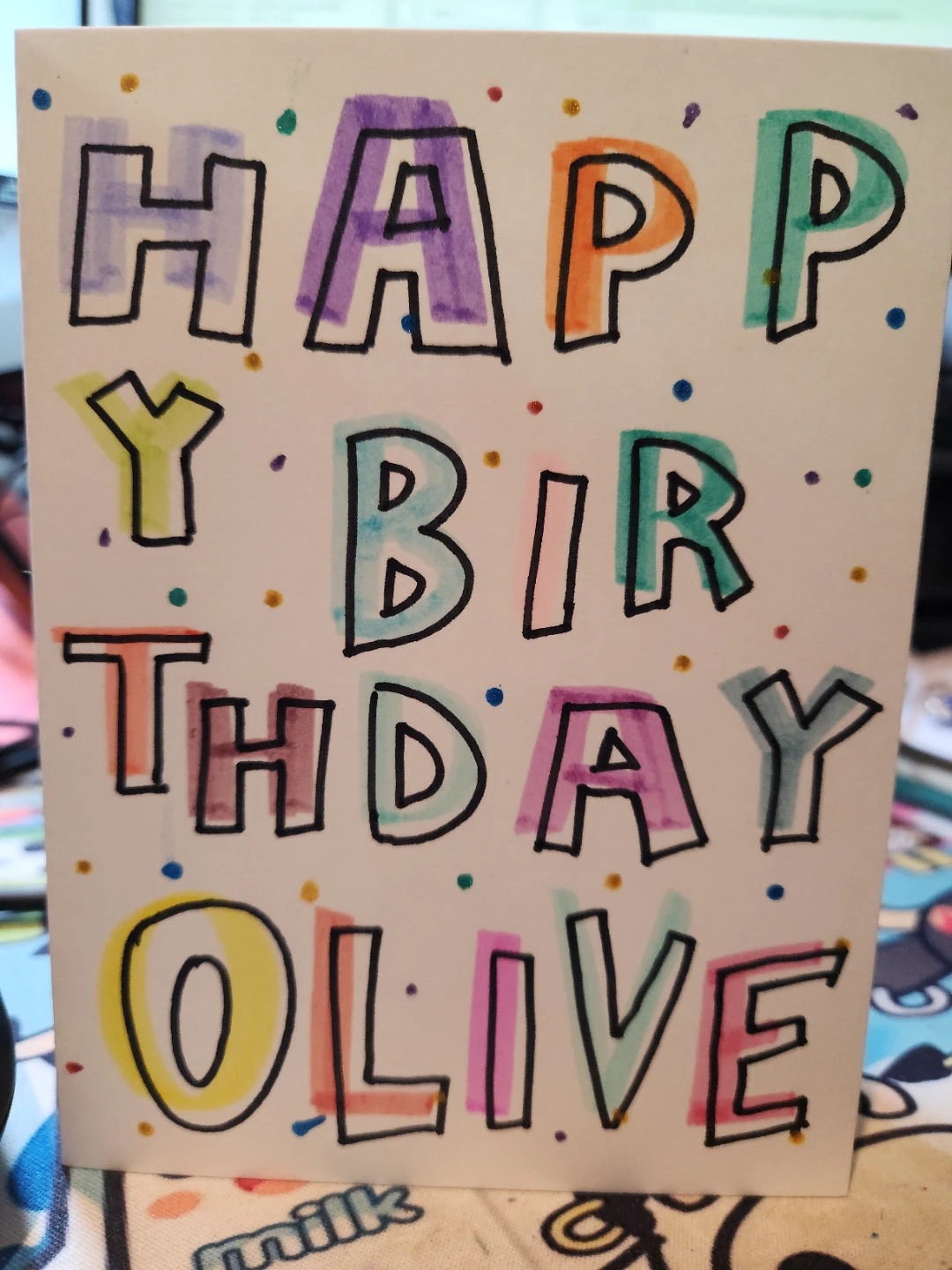 Custom Name  Handmade Birthday Card