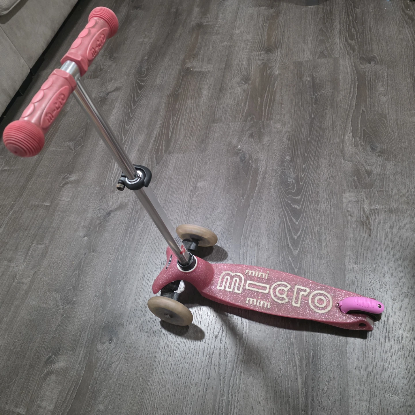 Mini Micro Pink Glitter Scooter