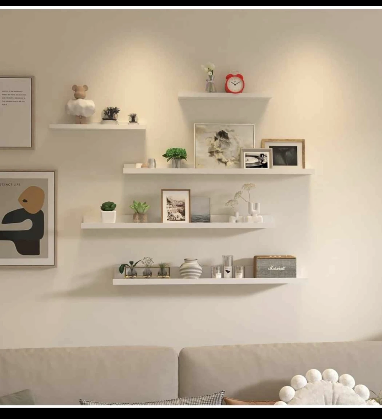 Lyeasw Set of 5 Wall Mounted Floating Shelves - photo 3